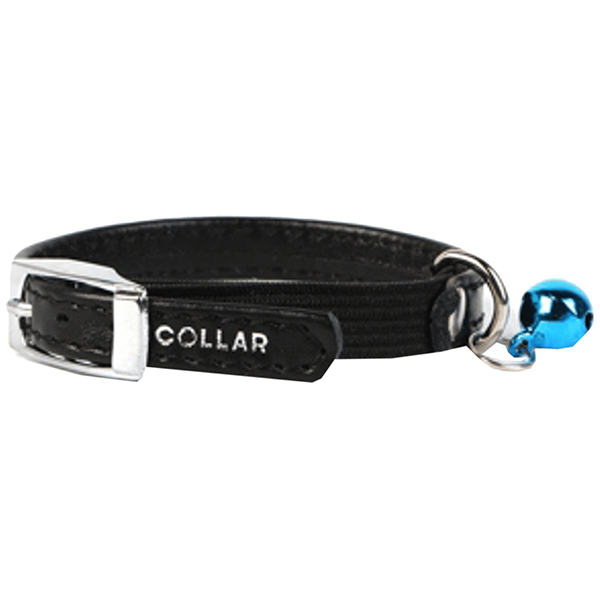 Ошейник для кошек Collar Glamour с резинкой черный 300х10 мм