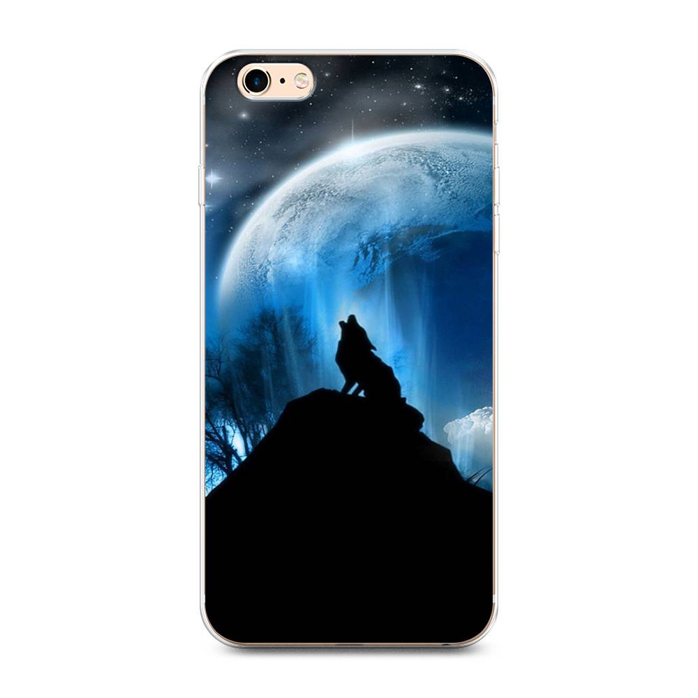 

Чехол на Apple iPhone 6 Plus/6S Plus "Волк 2", Синий;черный;белый, 10550-1