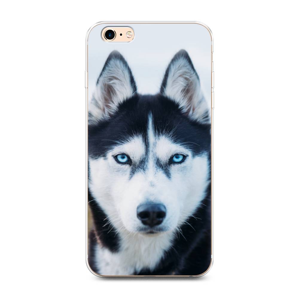

Чехол на Apple iPhone 6 Plus/6S Plus "Хаски 2", Синий;белый, 10550-1
