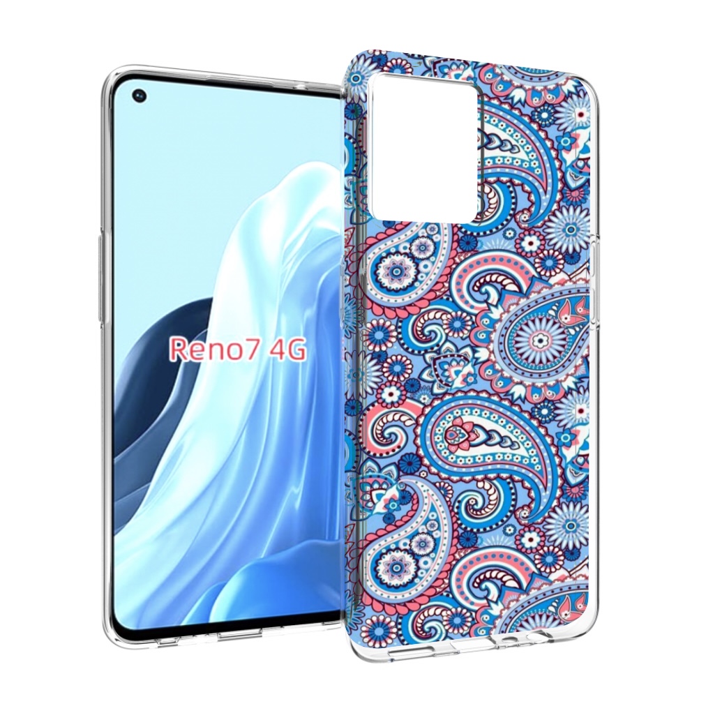 

Чехол MyPads красивый голубой арнамент для OPPO RENO 7 4G, Прозрачный, Tocco