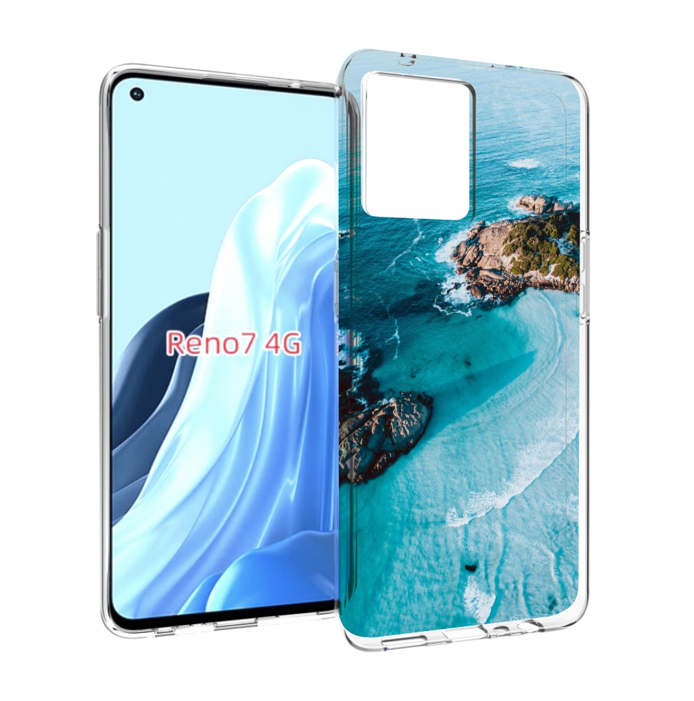 

Чехол MyPads красивый голубой залив для OPPO RENO 7 4G, Прозрачный, Tocco