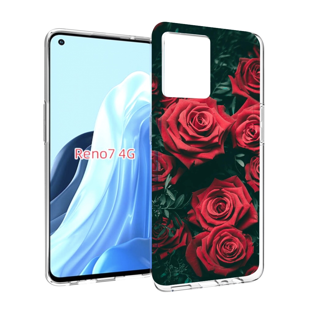 

Чехол MyPads красные-бархатные-розы для OPPO RENO 7 4G, Прозрачный, Tocco