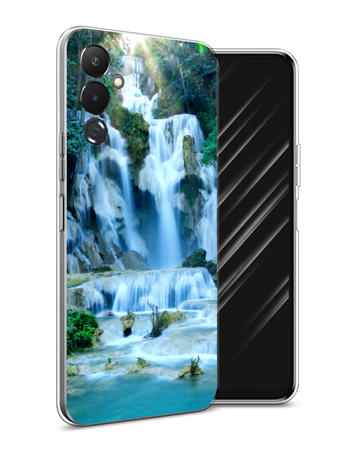 

Чехол Awog на Tecno Pova 4 / Текно Пова 4 "Водопад 8", Голубой;зеленый