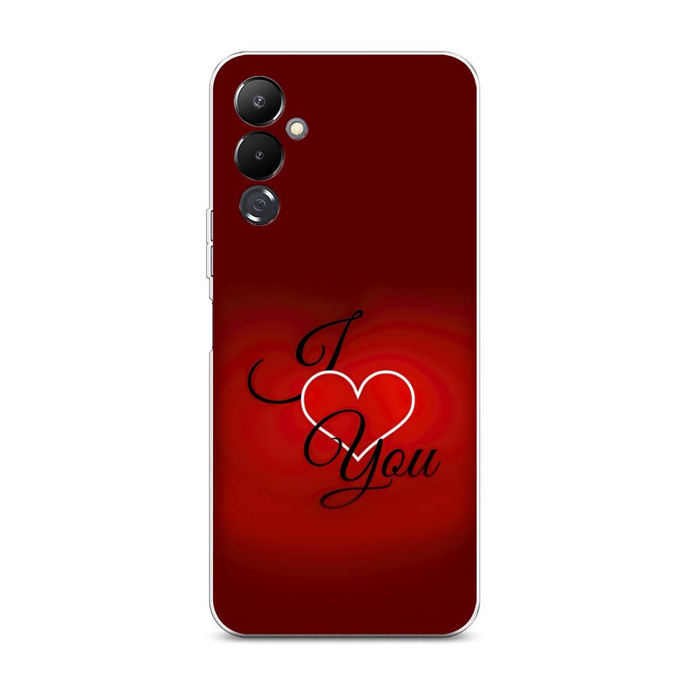 

Чехол Awog на Tecno Pova 4 / Текно Пова 4 "I love you 3", Красный;черный