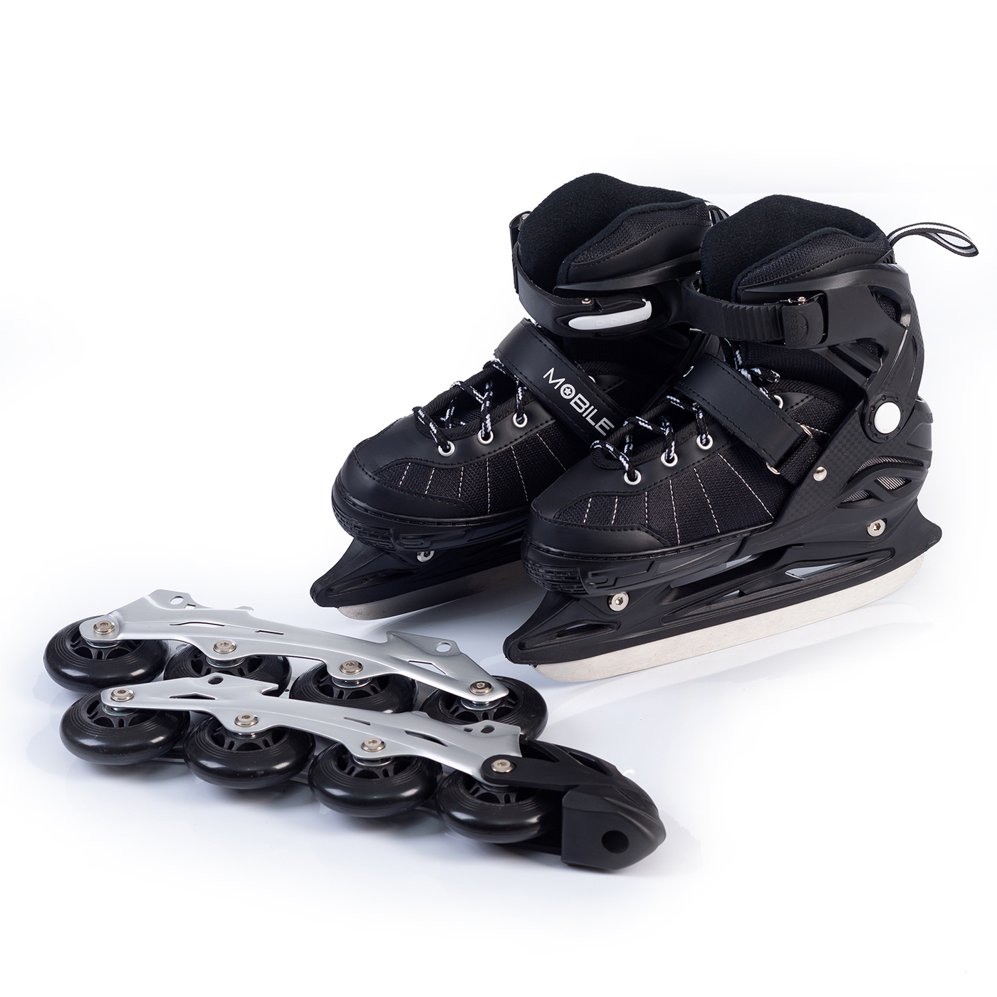 фото Раздвижные коньки-ролики 2в1 mobile kid uniskate р.l(35-38) uni_skate_l_black