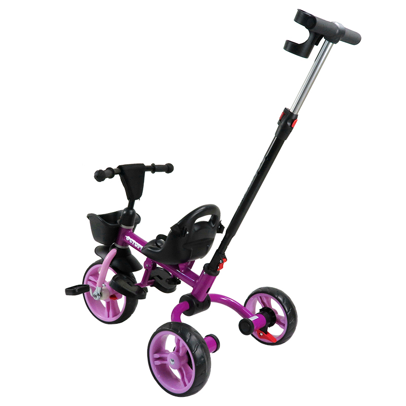 Велосипед Детский Трехколесный Maxiscooс Octopus Складной, Фиолетовый 2023 ручка толкатель для велосипеда 12 16