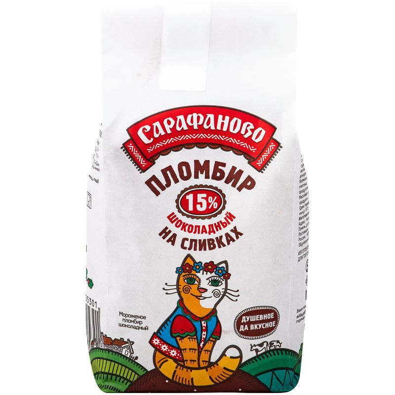 

Мороженое пломбир Сарафаново шоколадный на сливках 450 г