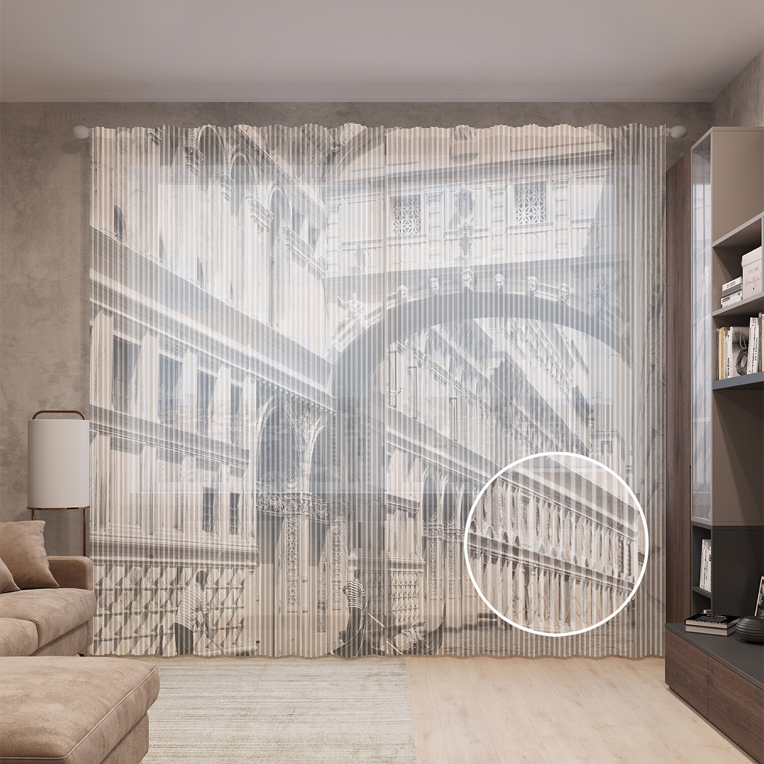 

Тюль вуаль на шторной ленте с принтом JoyArty "Лодки за окном", 310х265 см, Лодки за окном