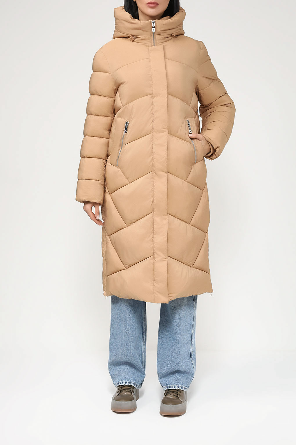 

Куртка женская Belucci BL23086274MRKT бежевая 48 RU, Бежевый, BL23086274MRKT