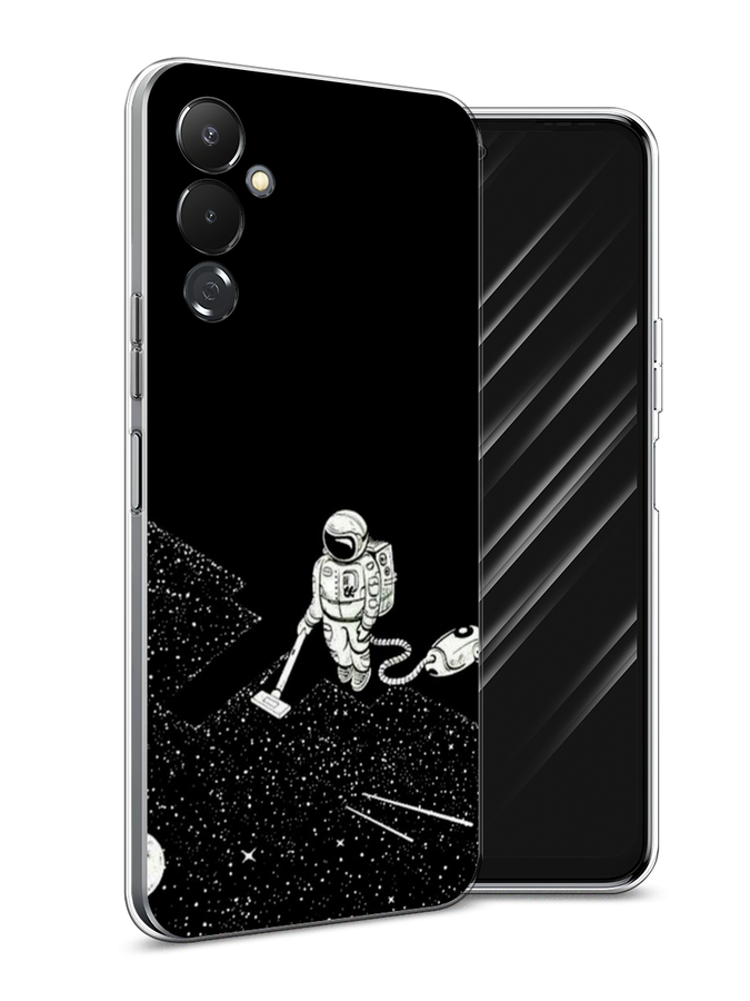 

Чехол Awog на Tecno Pova 4 / Текно Пова 4 "Космонавт с пылесосом", Белый