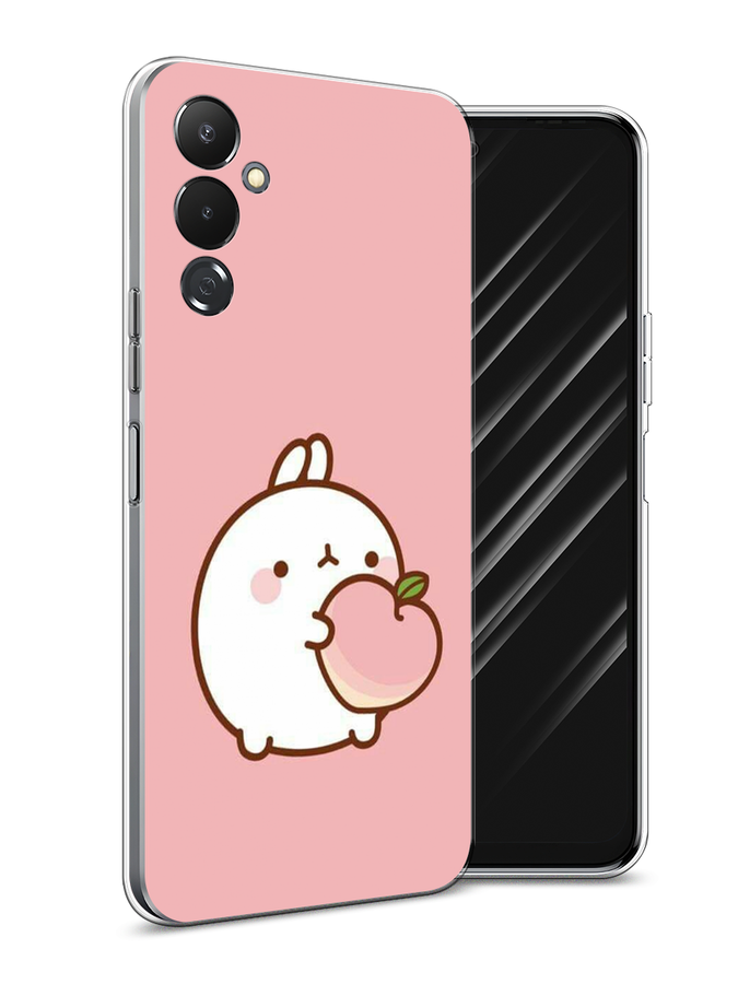 

Чехол Awog на Tecno Pova 4 / Текно Пова 4 "Кролик с персиком", Розовый;бежевый