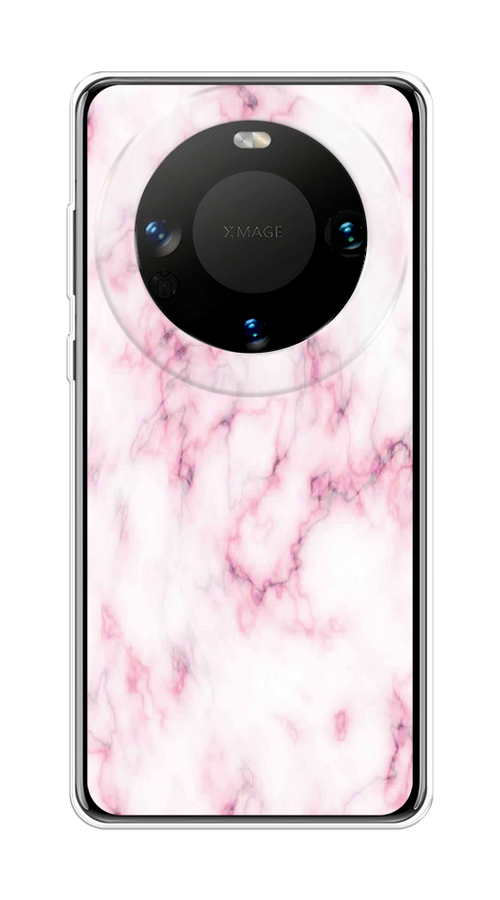 

Чехол на Huawei Mate 60 "Мрамор с розовым", Белый;розовый, 6122150-1