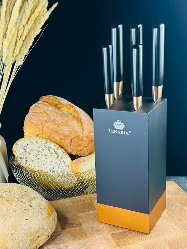 Набор кухонных ножей на подставке Lenardi нержавеющая сталь 6 предметов 196-014