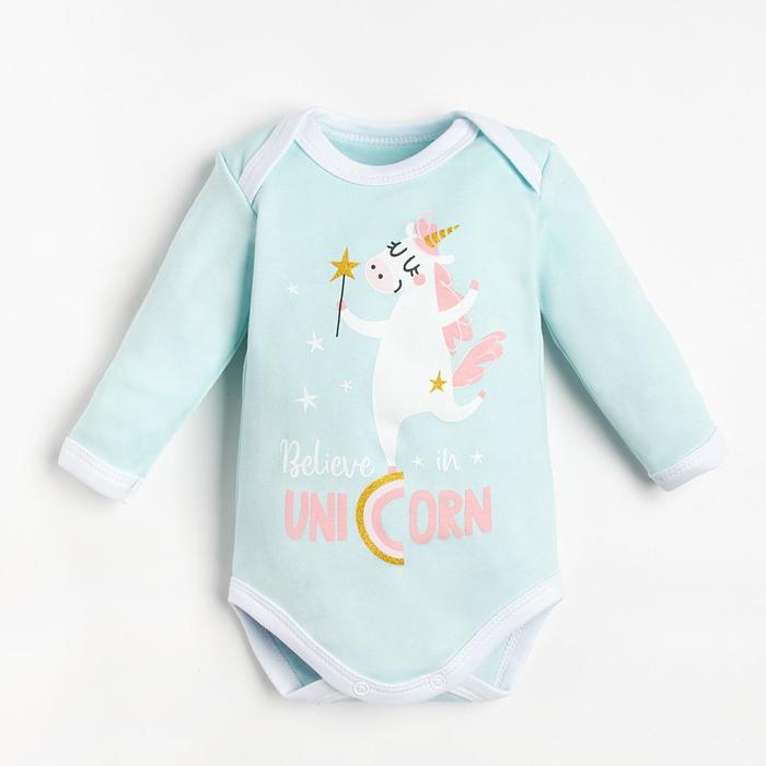 

Боди с длинным рукавом Крошка Я Unicorn, рост 80-86 см, Голубой, 000536451