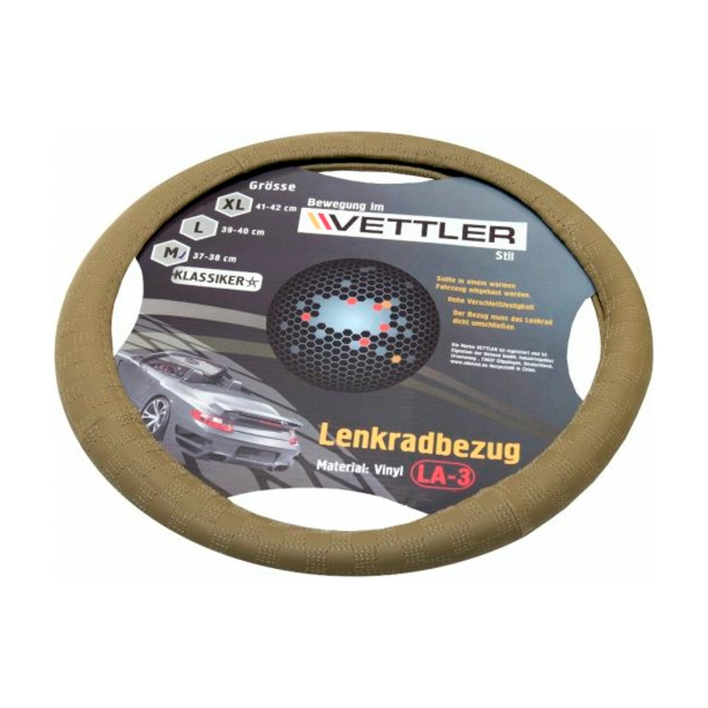 

VETTLER Оплетка на руль L 39-40 см, классика, Волга винил Бежевый KLASSIKER LLA3beige