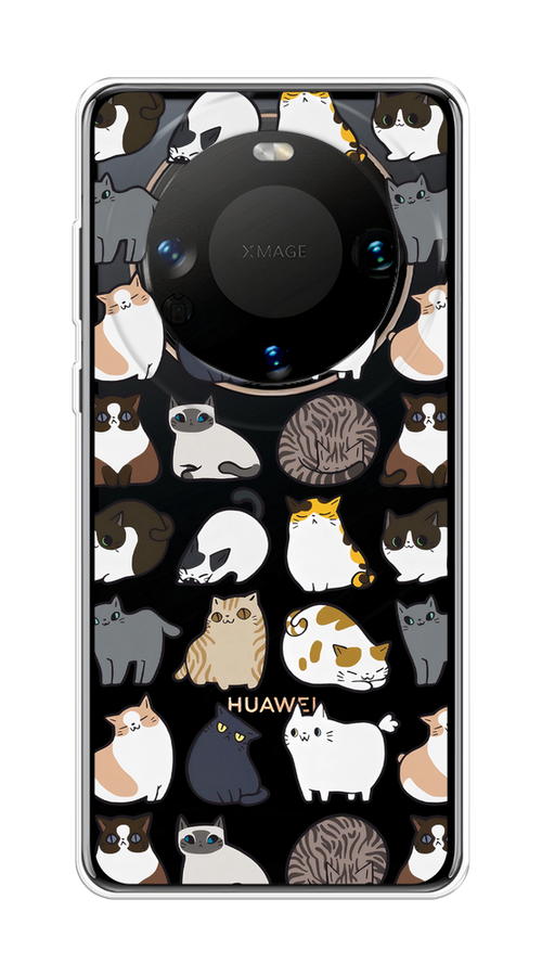 

Чехол на Huawei Mate 60 "Милые котики", Прозрачный;белый;серый, 6122150-1