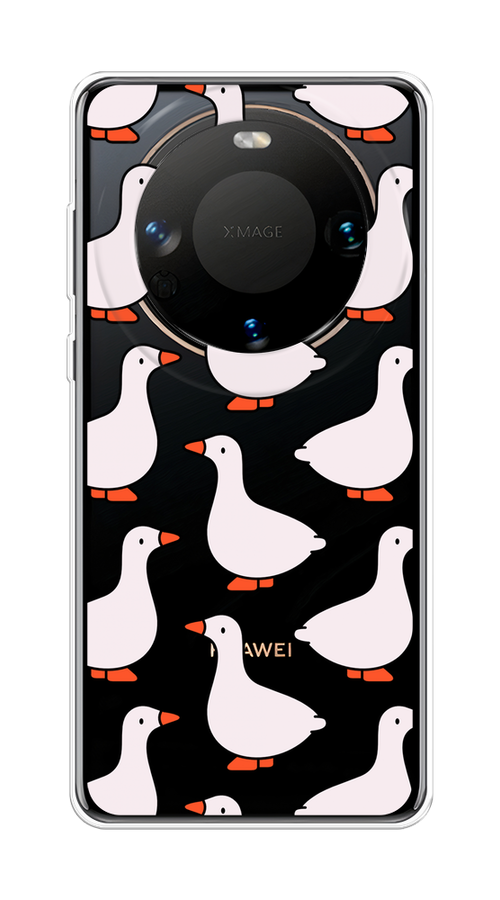 

Чехол на Huawei Mate 60 "Гуси", Прозрачный;белый;оранжевый, 6122150-1