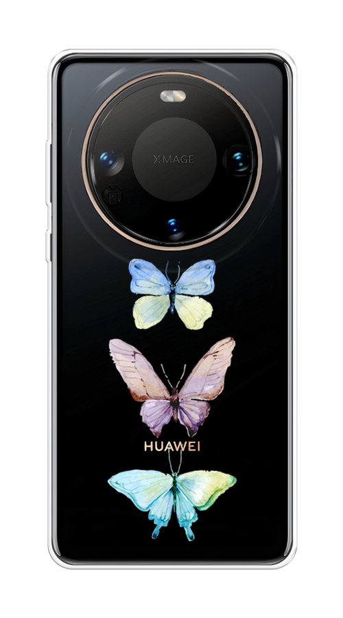 

Чехол на Huawei Mate 60 "Акварельные бабочки", Бирюзовый;розовый, 6122150-1