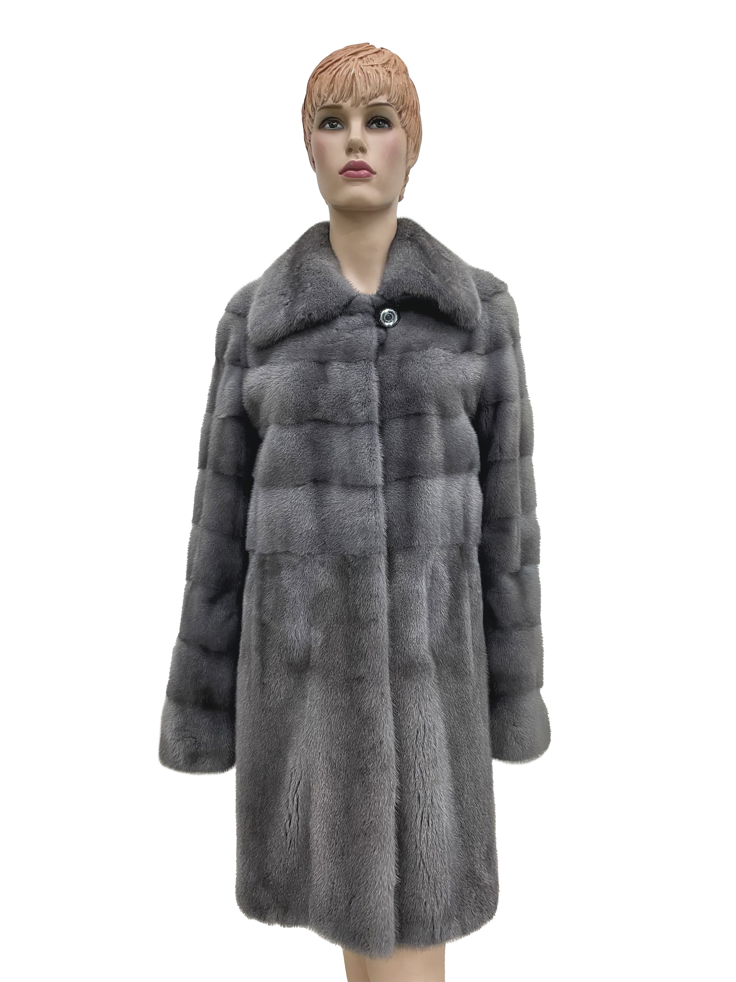 Шуба женская E.Furs FMC27 серая 46 RU