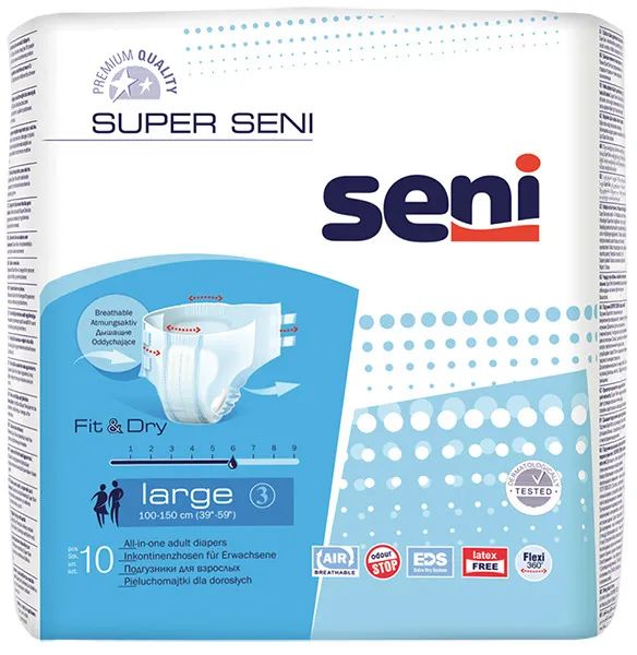 Подгузники для взрослых Seni Super Large 100-150 см 10 шт.