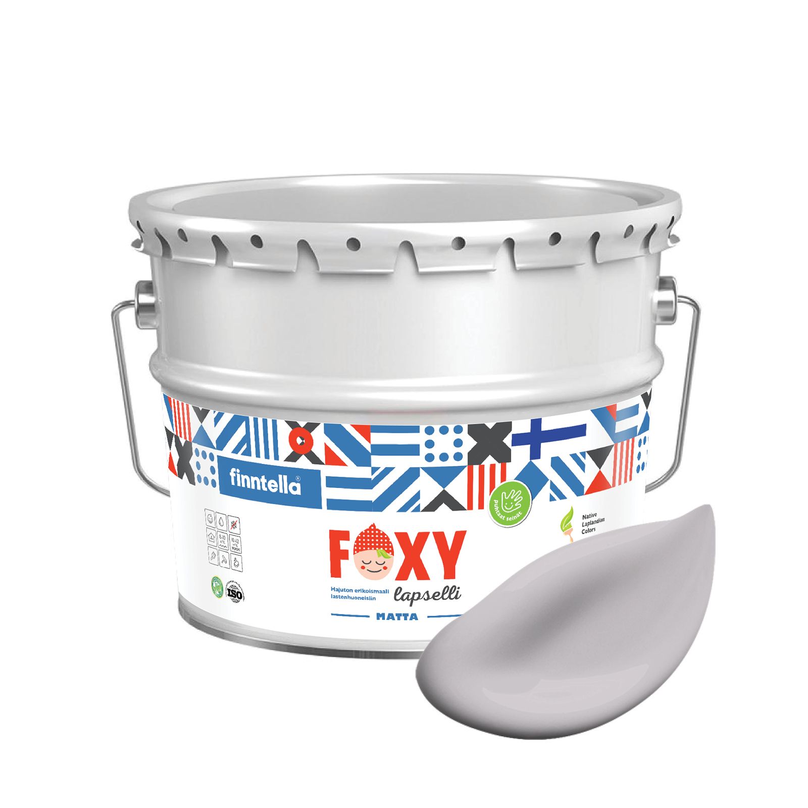 

Краска для детской комнаты FOXY LAPSELLI matte, финская краска, матовая, моющаяся, цвет NU, Серый, для детской комнаты FOXY LAPSELLI matte, финская матовая, моющаяся
