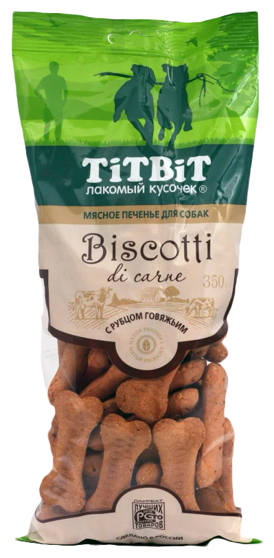 

Лакомство для собак TiTBiT Печенье мясное Biscotti с рубцом говяжьим 350 г