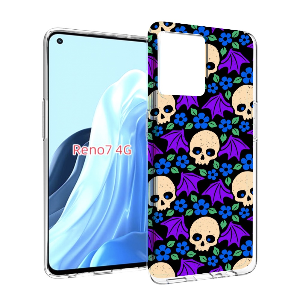 

Чехол MyPads крылатые черепа для OPPO RENO 7 4G, Прозрачный, Tocco