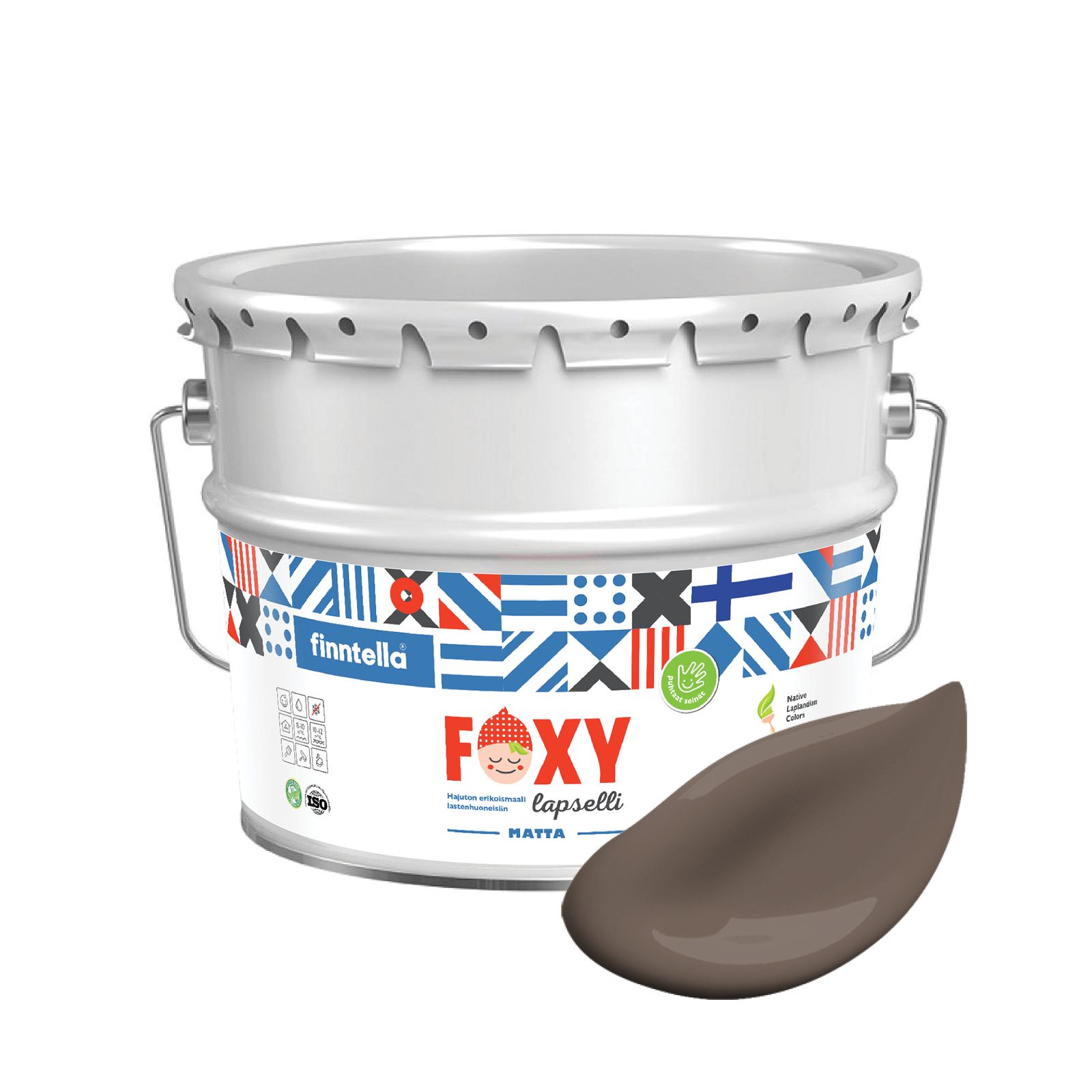 

Краска для детской комнаты FOXY LAPSELLI matte, финская краска, матовая, моющаяся, цвет HA, Коричневый, для детской комнаты FOXY LAPSELLI matte, финская матовая, моющаяся