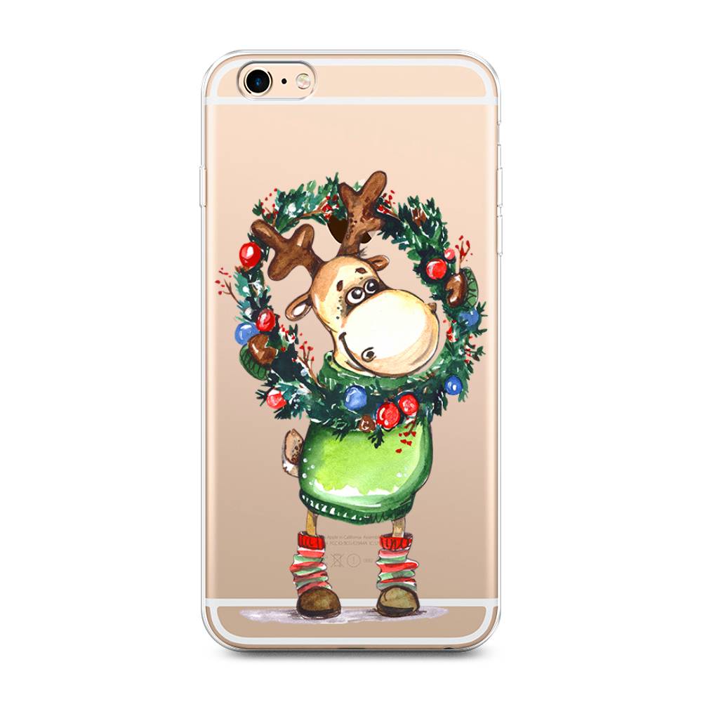 

Чехол на Apple iPhone 6 Plus/6S Plus "Олень с новогодним венком", 10550-4