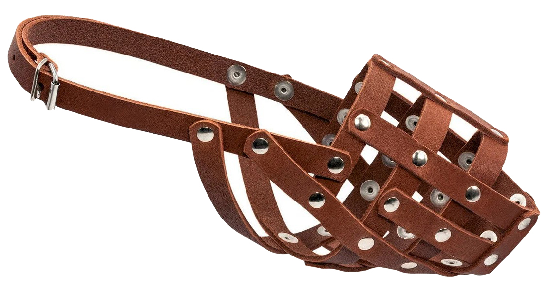

Намордник для добермана, овчарки, далматинца Collar №2 мягкий коричневый 26х11 см