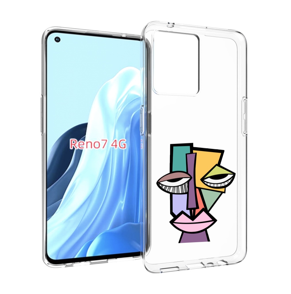 

Чехол MyPads лицо из квадратиков с глазами женский для OPPO RENO 7 4G, Прозрачный, Tocco