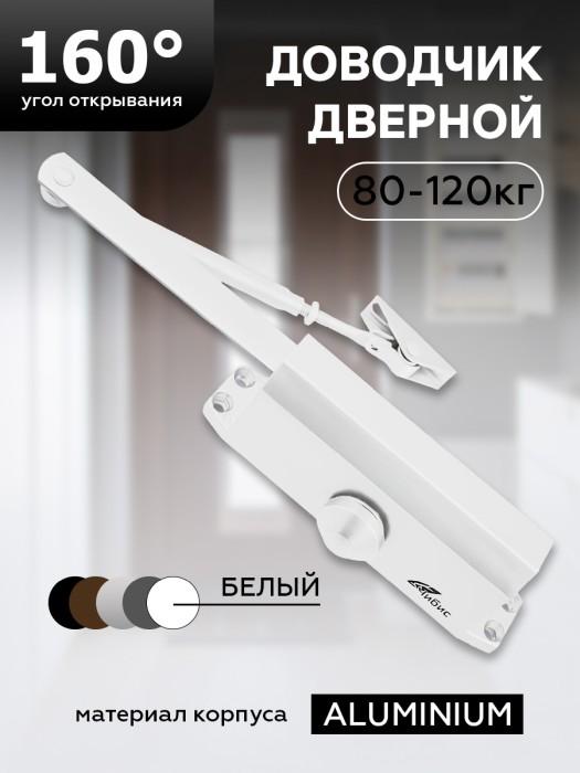 Доводчик дверной Чибис 80-120кг белый З0169