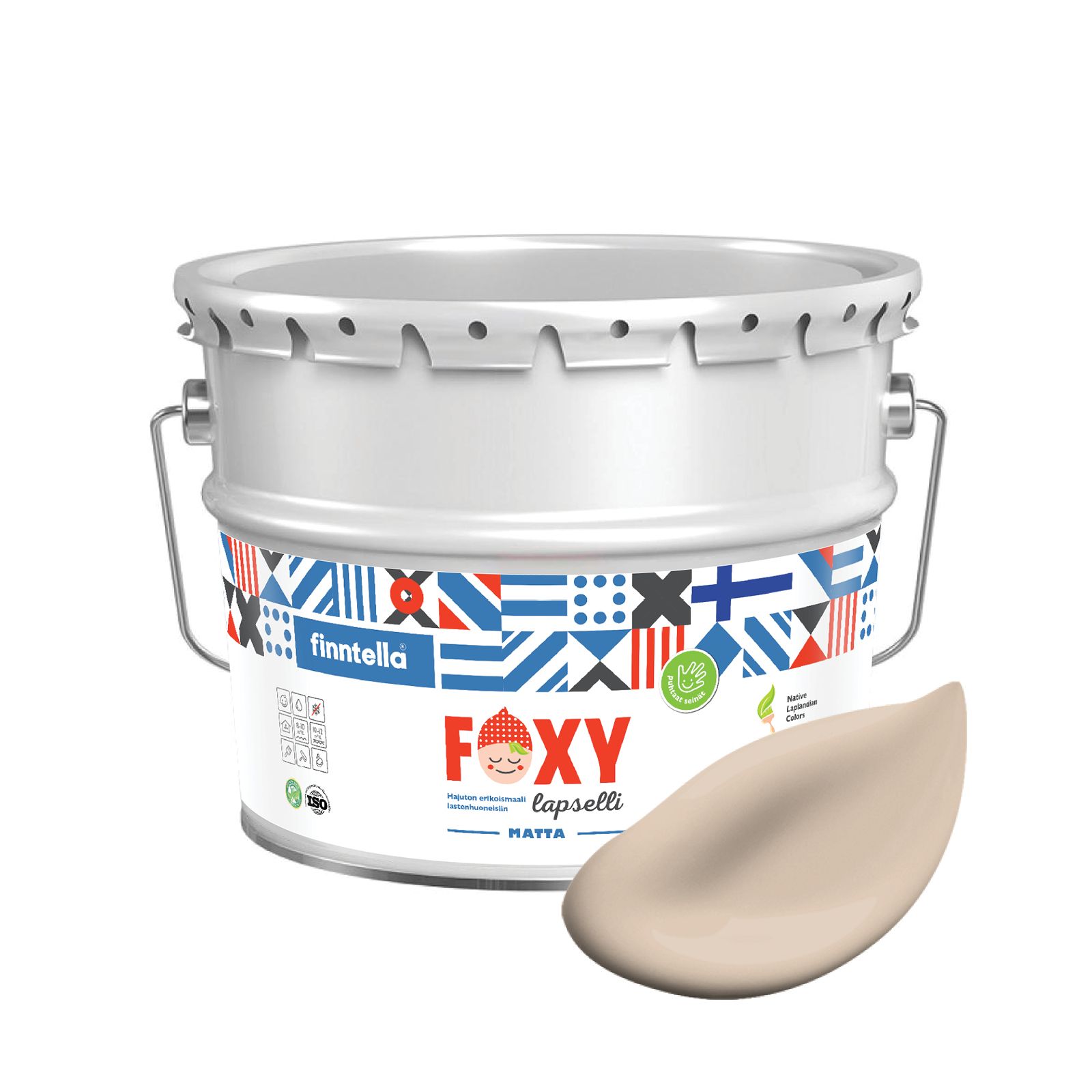 

Краска для детской комнаты FOXY LAPSELLI matte, финская краска, матовая, моющаяся, цвет VO, Бежевый, для детской комнаты FOXY LAPSELLI matte, финская матовая, моющаяся