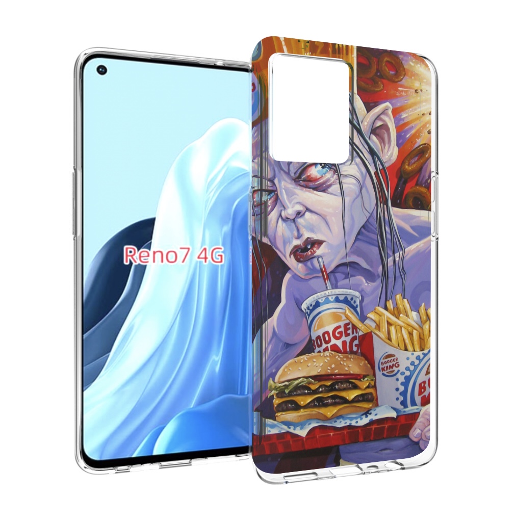 

Чехол MyPads любитель бургер кинга для OPPO RENO 7 4G, Прозрачный, Tocco