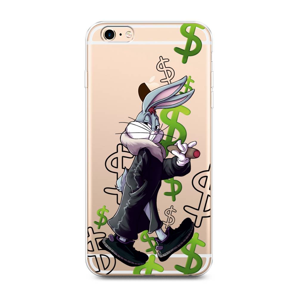 

Чехол на Apple iPhone 6 Plus/6S Plus "Rich Bugs Bunny", Зеленый;черный;голубой, 10550-6
