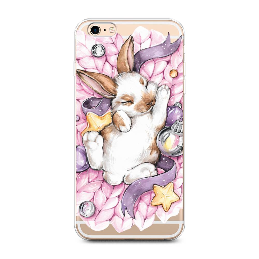 

Чехол на Apple iPhone 6 Plus/6S Plus "Кролик спит", Розовый;белый, 10550-5