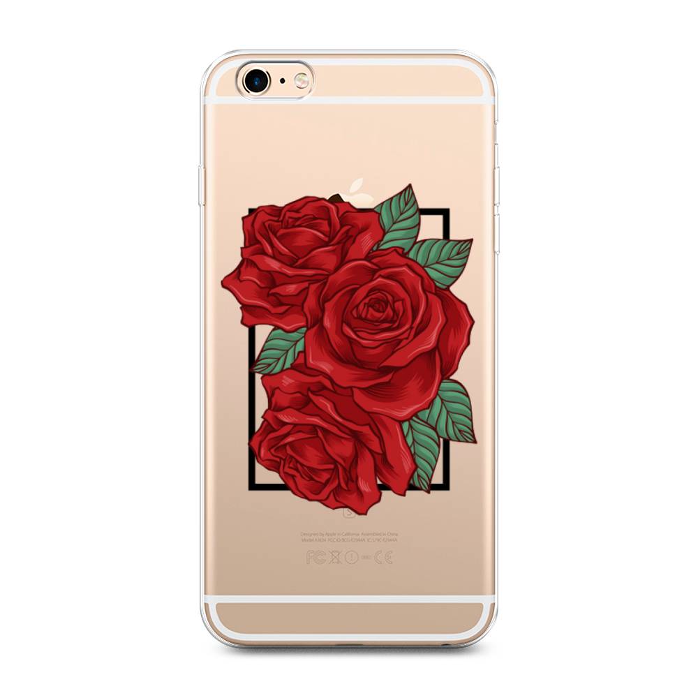 

Чехол на Apple iPhone 6 Plus/6S Plus "Три алые розы", Красный, 10550-2