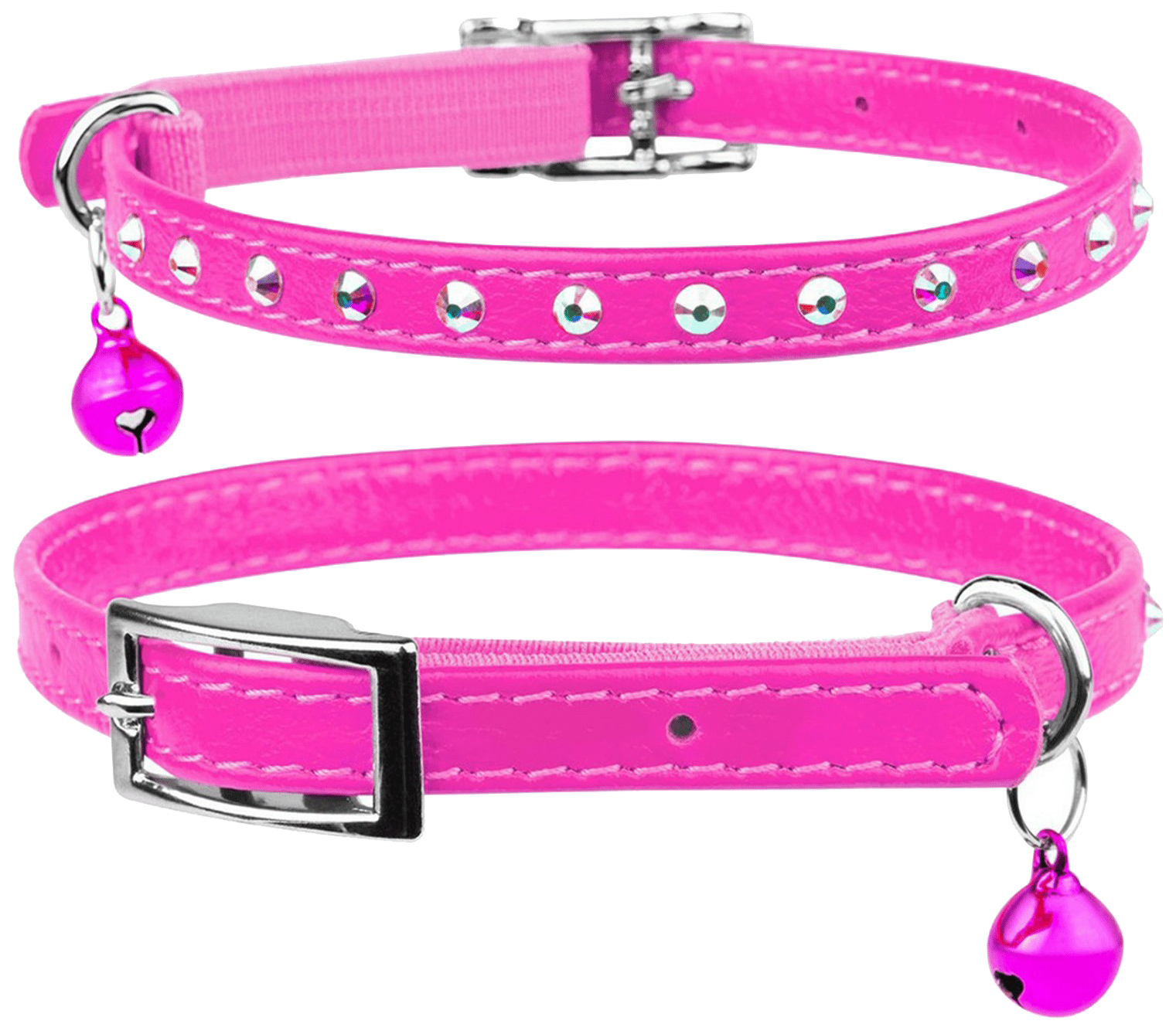 

Ошейник для кошек Collar Waudog Glamour с резинкой и стразами розовый 22-30 см