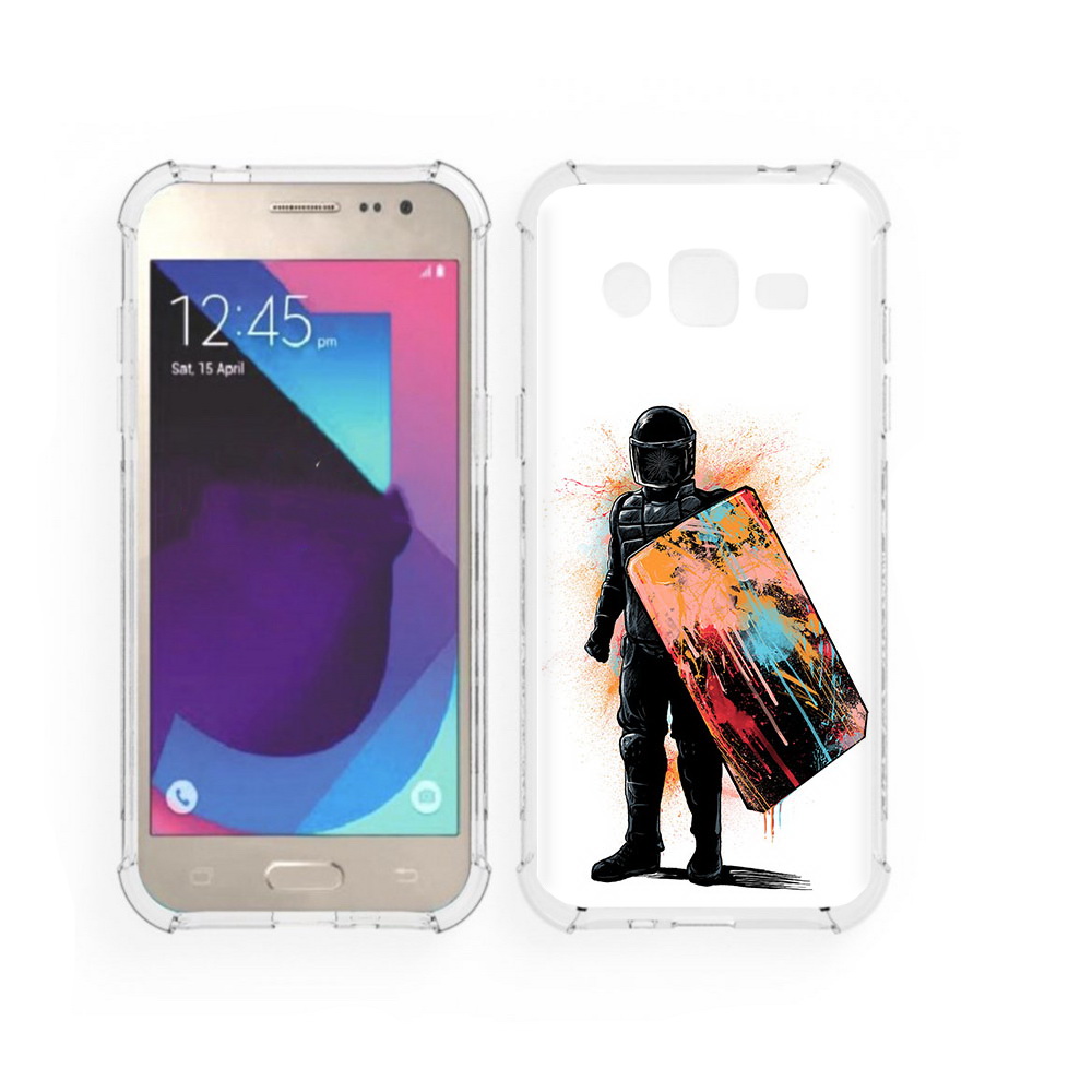 

Чехол MyPads Tocco для Samsung Galaxy J2 солдат с красочным щитом (PT226924.572.614), Прозрачный, Tocco