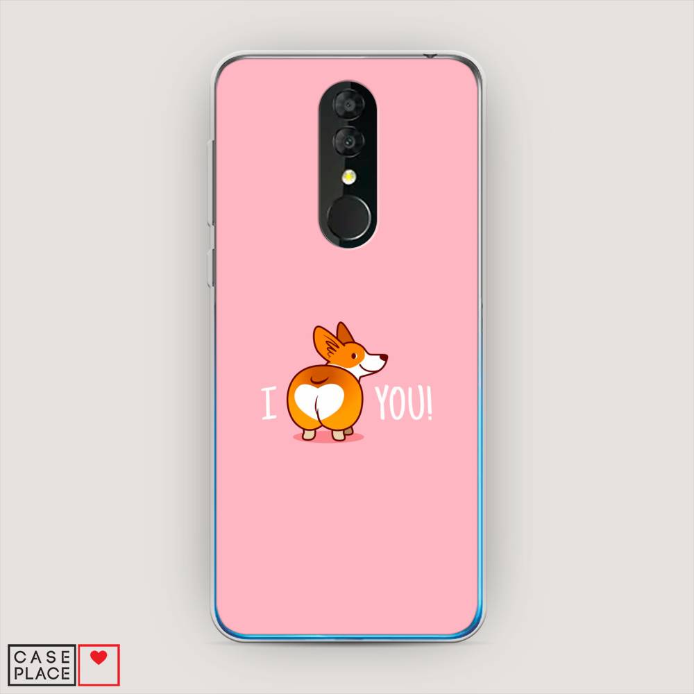 

Чехол на Alcatel 3 5053Y (2019) "Корги I love you", Розовый;коричневый;белый, 170550-1
