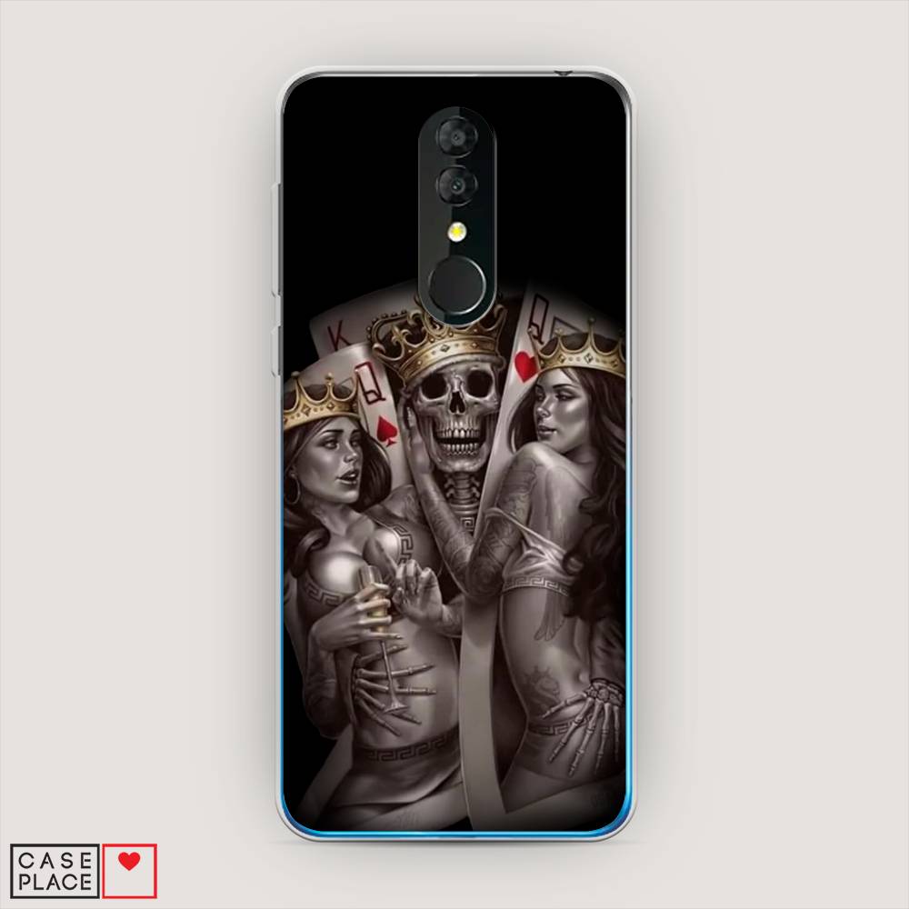 

Чехол на Alcatel 3 5053Y (2019) "Карты король и королевы", Серый;желтый, 170550-6