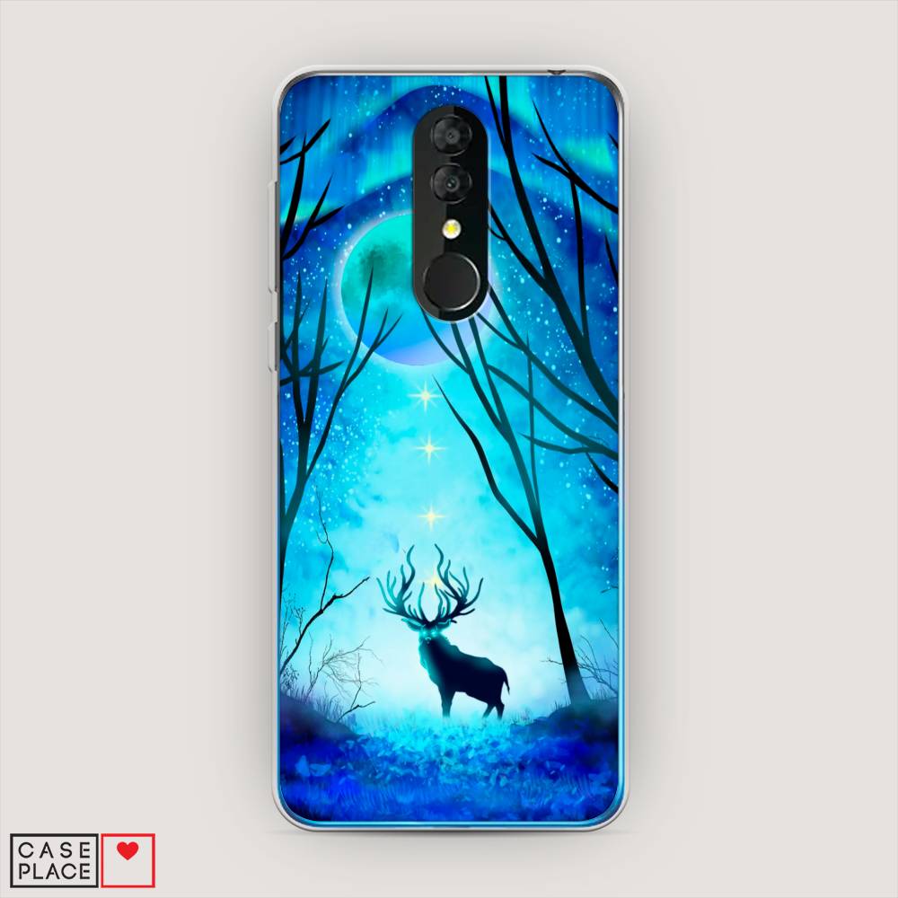 

Чехол на Alcatel 3 5053Y (2019) "Олень северное сияние", Синий;черный;голубой, 170550-1