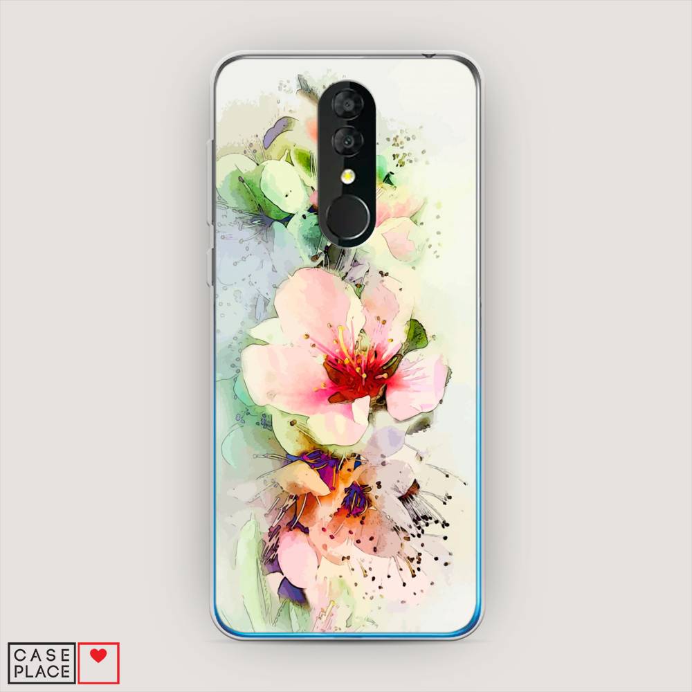 

Чехол на Alcatel 3 5053Y (2019) "Нежные цветы", Зеленый;розовый, 170550-2