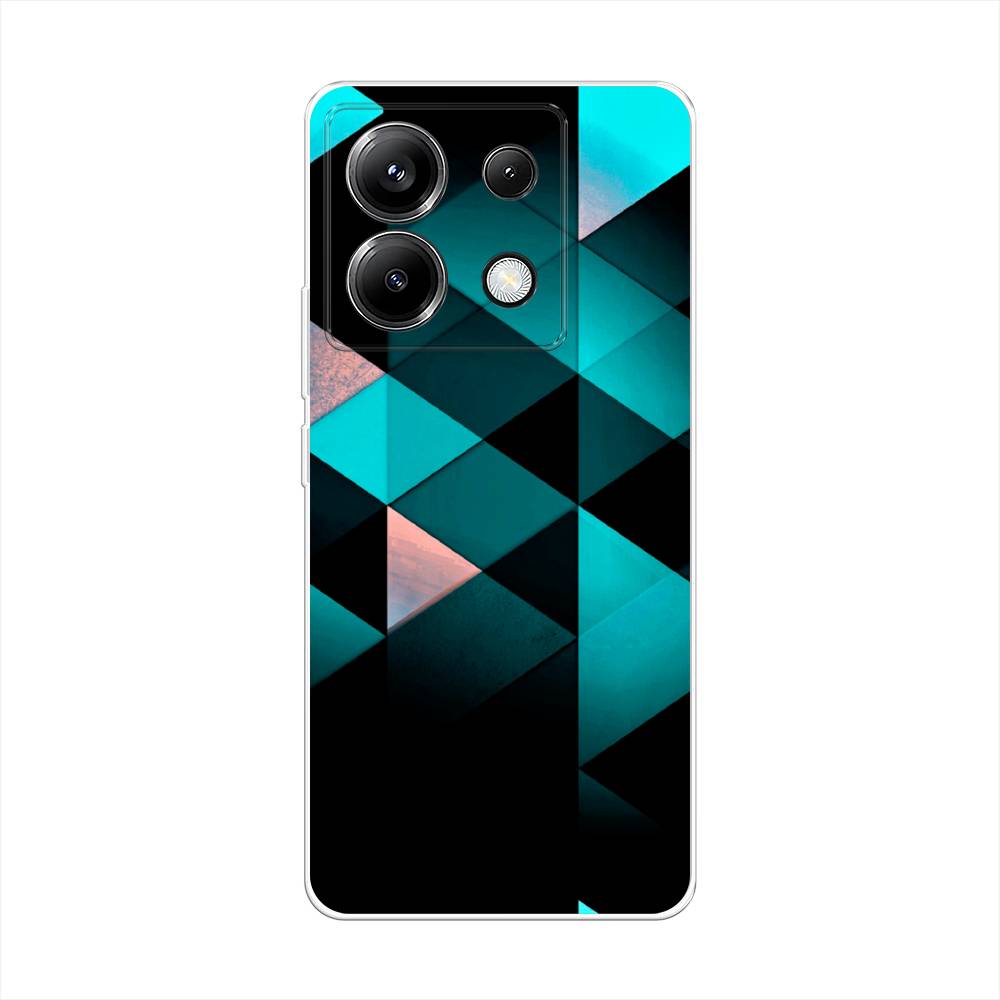 

Силиконовый чехол "Геометрия 16" на Xiaomi Poco X6, Черный;бирюзовый