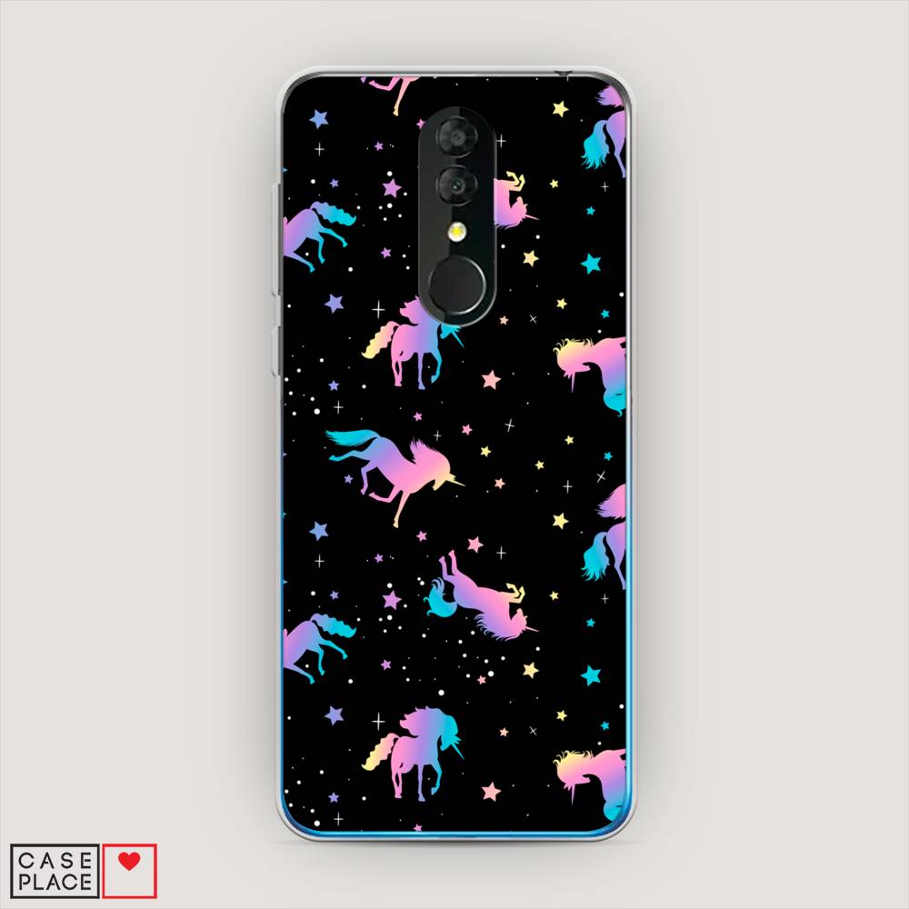 

Чехол на Alcatel 3 5053Y (2019) "Единороги градиент", Черный;розовый;голубой, 170550-1