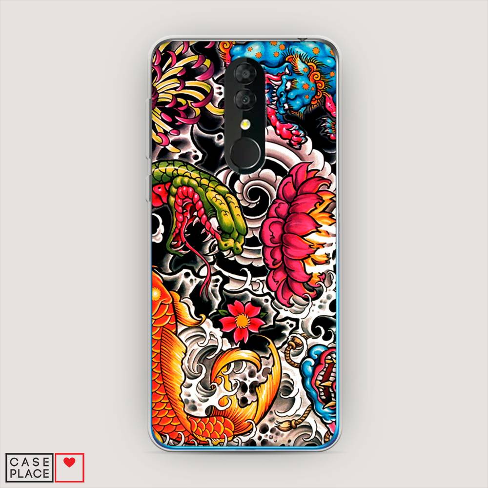 

Чехол на Alcatel 3 5053Y (2019) "Японское искусство", Красный;оранжевый;голубой, 170550-4