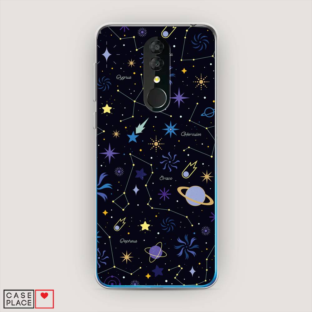 

Чехол на Alcatel 3 5053Y (2019) "Цветной космос", Желтый, 170550-2