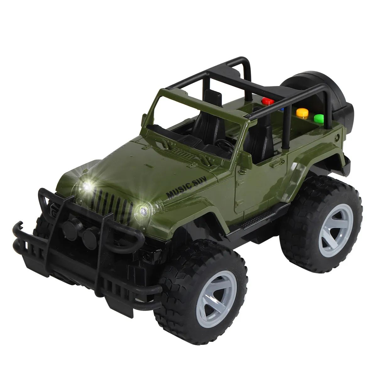 

Машинка инерционная AUTODRIVE, внедорожник 23 см, свет, звук, зеленый, JB1167948