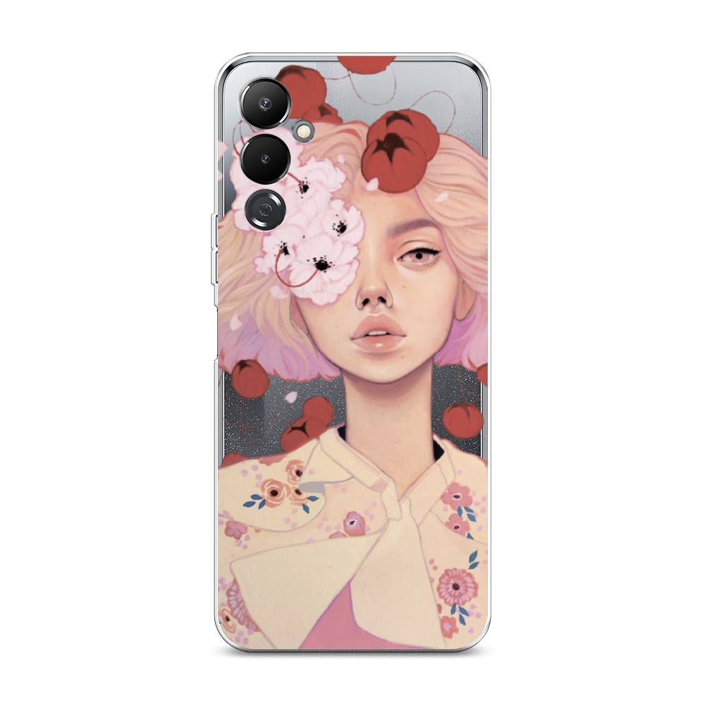 

Чехол Awog на Tecno Pova 4 / Текно Пова 4 "Цветочная анархия", Бежевый;розовый;красный