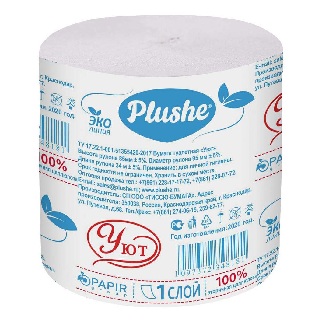 

Туалетная бумага Plushe Уют 1 шт